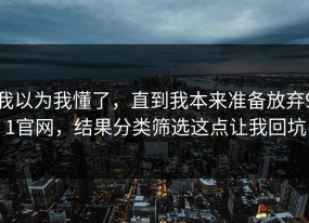 我以为我懂了，直到我本来准备放弃91官网，结果分类筛选这点让我回坑